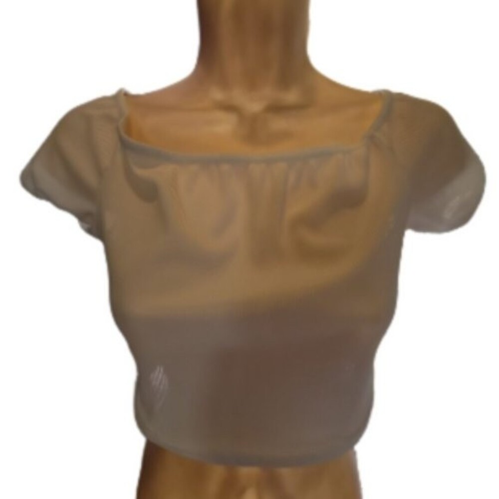 Nasty Gal NWT White Off The Shoulder Boat Neck Crop Top Size Small
